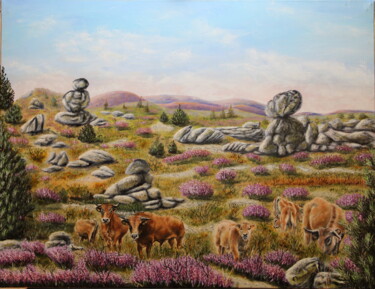 N°354 VACHES AUBRAC EN PATURE SUR LE MT LOZERE